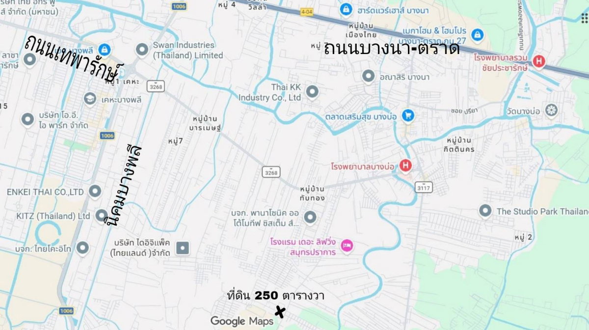 รูป ที่ดินแปลงสวยทรงสี่เหลี่ยมผืนผ้า แค่ ตร.วาละ 22,000 บาท ใกล้นิคมบางพลี แค่ 10 นาทีถึง ถนนบางนาและสุขุมวิท - รูปที่ 3/3