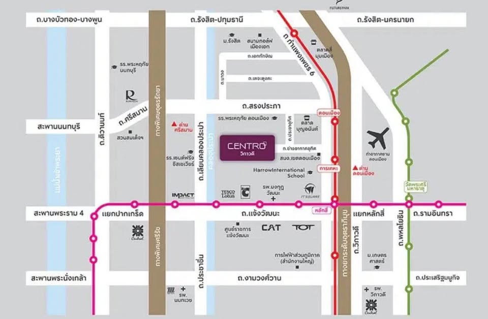 รูป HR3566ให้เช่าบ้านเดี่ยวหรูหลังใหญ่ 85 ตร.ว. CENTRO วิภาวดี ใกล้สนามบินดอนเมือง & รร.นานาชาติ Harrow บ้านใหม่พร้อมอยู่ มีห้องแม่บ้าน + EV Charger  - รูปที่ 9/46