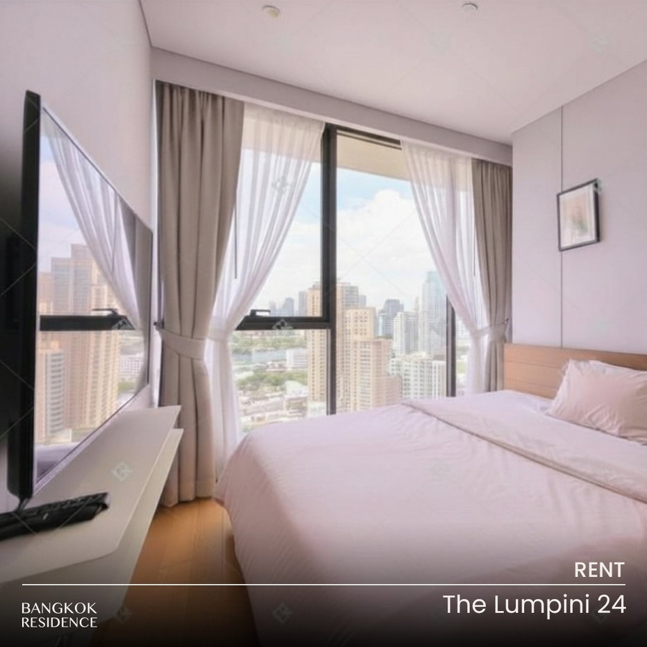 picture Rental Condo 🌆 The Lumpini 24, 2BR 55 sq.m. 45K 🌠 Beautiful View, Near BTS Phrom Phong - 1/10