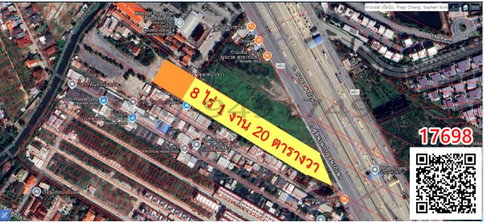 ขาย ที่ดินเปล่า ติดถนนใหญ่ถมแล้ว เส้นถนนกาญจนาภิเษก ด่านทับช้าง สะพานสูง ด้านหน้าติดถนนใหญ่ กว้าง 40 เมตร