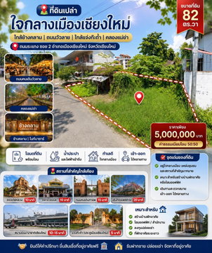 ที่ดินเปล่า  ใกล้ช้างคลาน | ถนนวัวลาย | ใกล้แจ่งก๊ะต้ำ | คลองแม่ข่า 