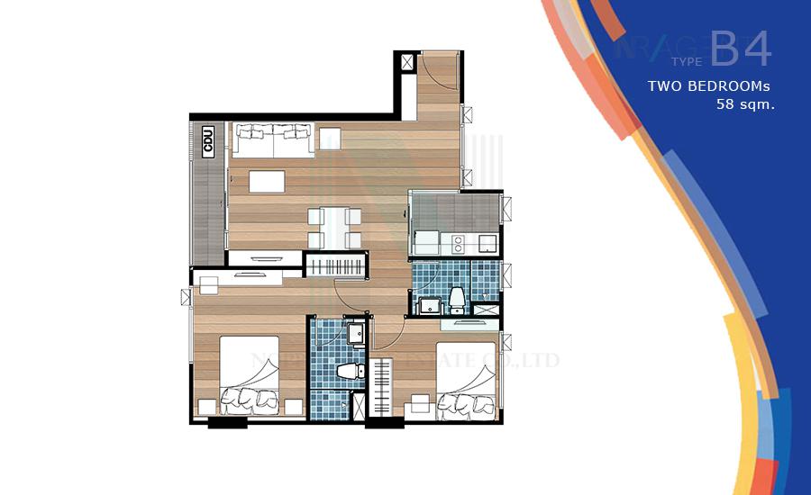 รูป ให้เช่าคอนโด มีสไตล์ แอท สุขุมวิท-บางนา อาคาร 3 ชั้น 6 2 ห้องนอน ขนาด 58.00 ตรม ใกล้ ห้างสรรพสินค้าเซ็นทรัลพลาซา - รูปที่ 8/8