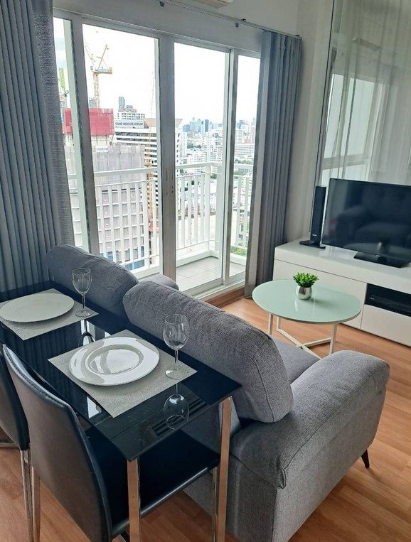 รูป คอนโดให้เช่า The Parkland Grand อโศก–เพชรบุรี ชั้น 26 วิวเมืองสวย แต่งครบ ใกล้ มศว ใกล้ MRT เพชรบุรี 500 ม. 35 ตร.ม. 1 ห้องนอน ชั้น 26 - รูปที่ 4/16
