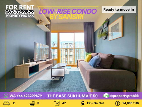 🌿✨ FOR RENT | The Base Sukhumvit 50 - 2-Bedroom Condo in a Peaceful Resort-Style Community Near BTS On Nut