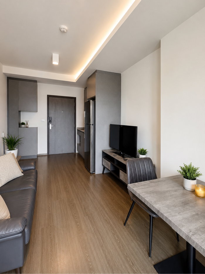 รูป ห้องรีโนเวทใหม่ พร้อมเข้าอยู่ เฟอร์นิเจอร์และเครื่องใช้ไฟฟ้าครบ  - รูปที่ 2/6