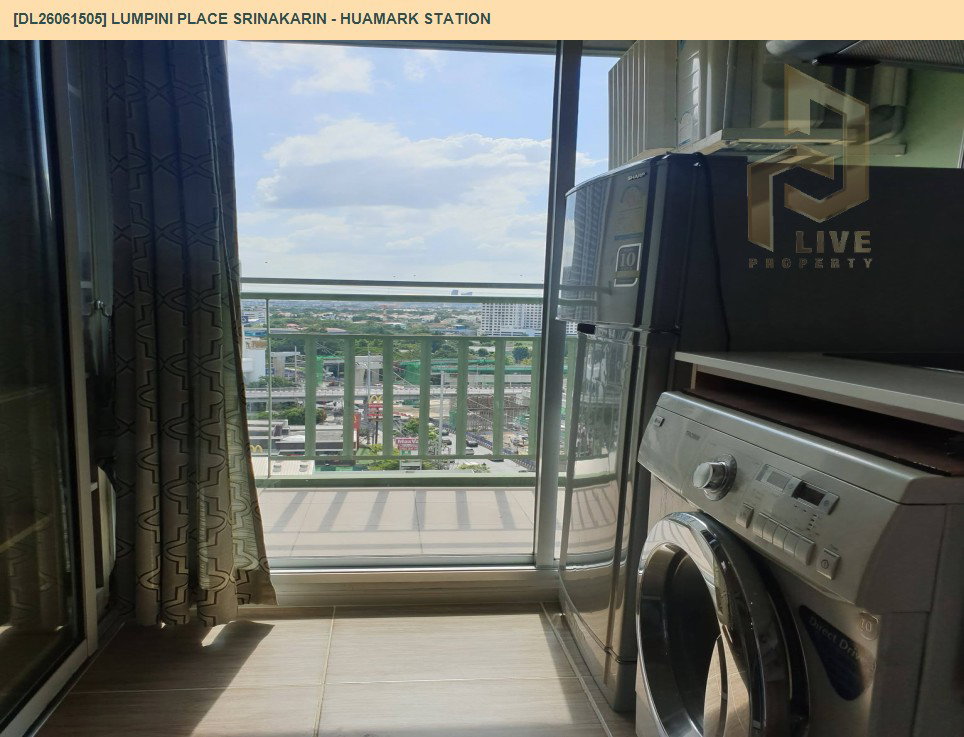 รูป DL26061505 ให้เช่าคอนโด ลุมพินี เพลส ศรีนครินทร์ - หัวหมาก สเตชัน (Lumpini Place Srinakarin - Huamark Station) ใกล้ ARL หัวหมาก พร้อมเข้าอยู่ โทรด่วน 0653619502 LineID @952jdxxk - รูปที่ 17/22