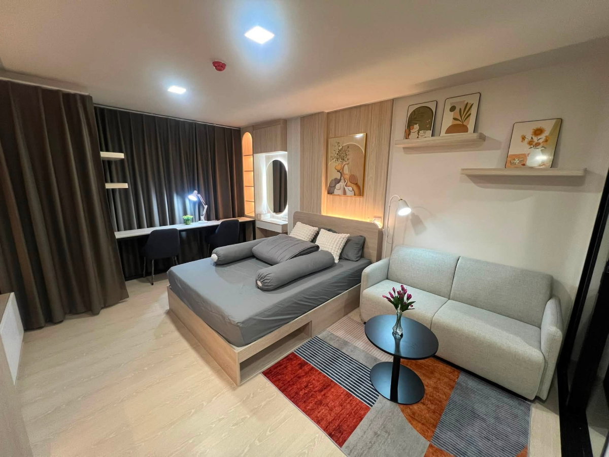 รูป *AP246* 🔥ตรงข้าม ม.กรุงเทพ | D Condo Hype Rangsit | Muji Style | เครื่องซักอบ + Lunio Mattress | เริ่ม 12,500.-/เดือน - รูปที่ 1/7