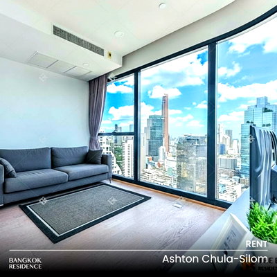 คอนโดให้เช่า : เช่าคอนโด 🌃 Ashton Chula-Silom 2นอน 57.50ตร.ม. 55k 🌟 ห้องสวย เฟอร์ครบ ชั้นสูง ใกล้ MRT สามย่าน 