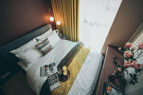 🔺 For Rent Condo NOBLE REVOLVE RATCHADA 2 Building 1, Floor 35,1 bed room, Room size 27.00 sqm