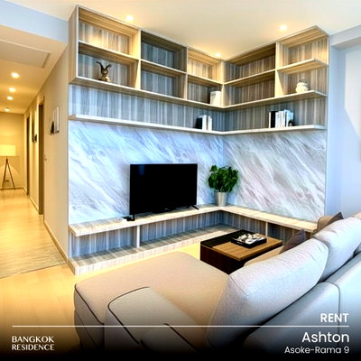 Condos for rent : Rental Condo 🌃 Ashton Asoke-Rama 9, 2BR 68.5 sq.m. 62K 💖 Beautiful unit, near MRT Phra Ram 9 