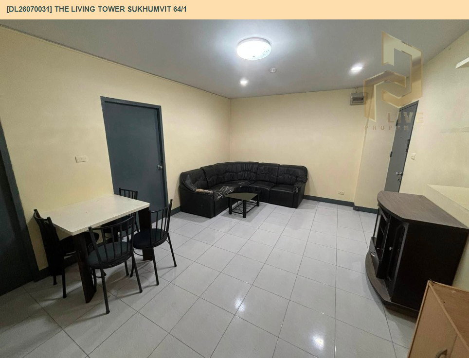 รูป DL26070031 ให้เช่าคอนโด เดอะ ลิฟวิ่ง ทาวเวอร์ สุขุมวิท 64/1 (The Living Tower Sukhumvit 64/1) ใกล้ - พร้อมเข้าอยู่ โทรด่วน 0653619502 LineID @952jdxxk - รูปที่ 2/8