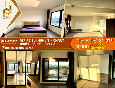 Condos for rent : DL26070057 Condo for rent, Aspire Sukhumvit - Onnut near BTS On Nut, ready to move in, call urgently 0653619502 LineID @952jdxxk