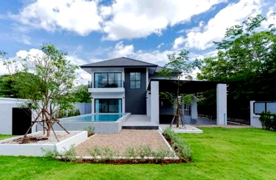 Houses for sale Chiang Mai : Brand new pool villa for Sale! At Sanklang Sankampang , Near Borsarng Intersection.