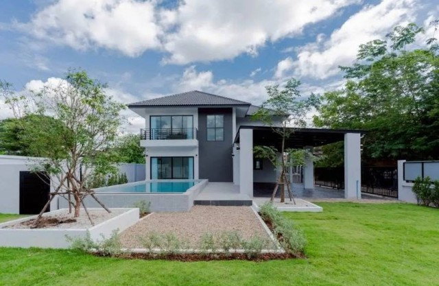 picture Brand new pool villa for Sale! At Sanklang Sankampang , Near Borsarng Intersection. - 1/8