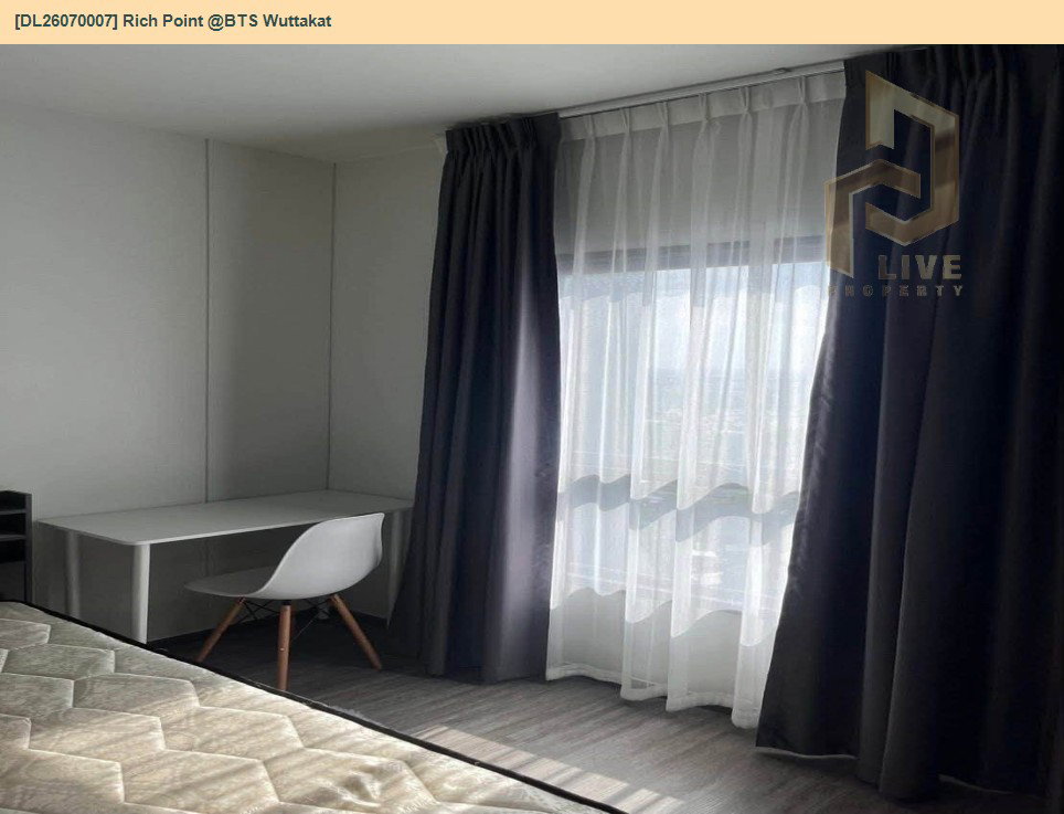 รูป DL26070007 ให้เช่าคอนโด ริชพอยท์ แอท บีทีเอส วุฒากาศ (Rich Point @BTS Wuttakat) ใกล้ BTS วุฒากาศ พร้อมเข้าอยู่ โทรด่วน 0614453194 LineID @952jdxxk - รูปที่ 2/8
