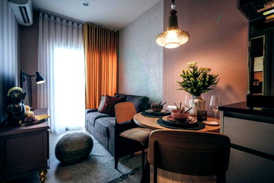 Condos for rent : 🚩 For Rent Condo NOBLE REVOLVE RATCHADA 2 Building 1, Floor 35,1 bed room, Room size 27.00 sqm