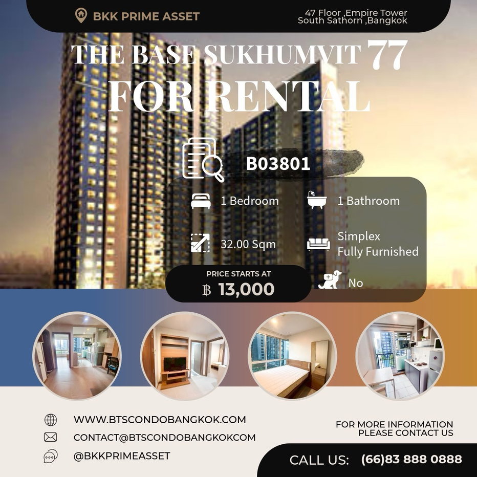 picture ✅Available 🔥12,000-15,000🔥□■ The Base Sukhumvit 77 1BR 1BH 32 sq.m  pool view for  Rental - 1/11