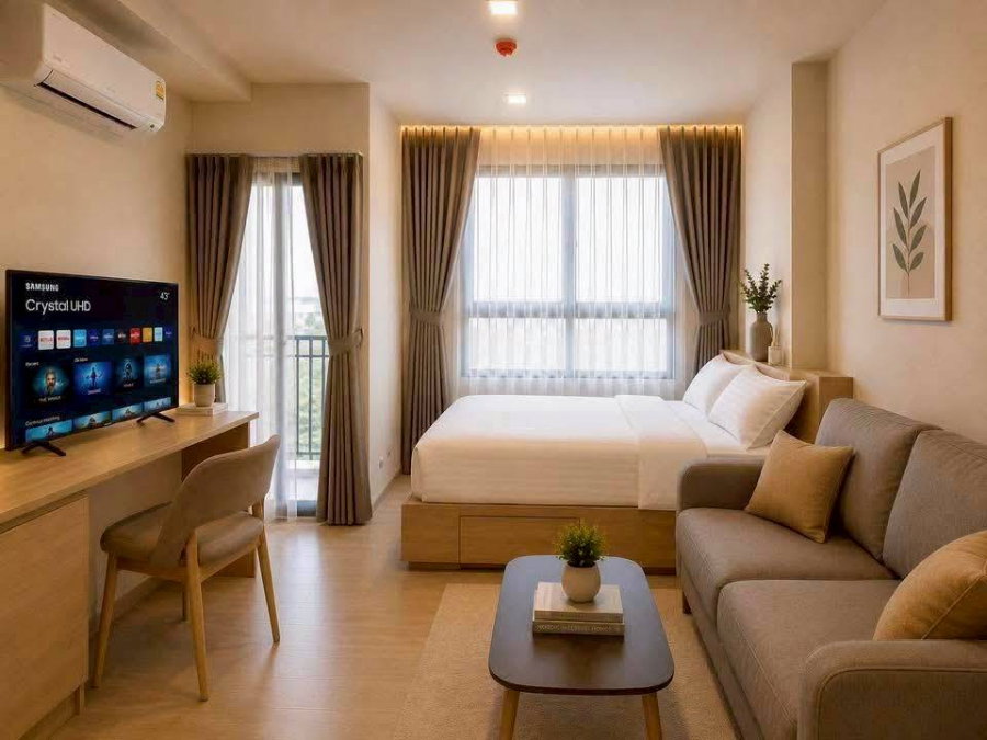 รูป 🐶🐱 The Muve Sukhumvit 107 ห้องใหม่มือ 1 โทนละมุนสุดอบอุ่น 🤍 Pet-friendly ใกล้ BTS แบริ่ง 🚆 พร้อมอยู่ 01/08/2026 12K ✨ - รูปที่ 2/9