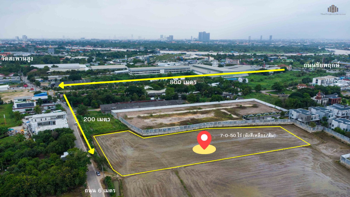 รูป ขายที่ดินชัยพฤกษ์–คลองพระอุดม ปากเกร็ด 7-0-50 ไร่ ใกล้ SISB–วัดสะพานสูง ผังเมืองเหลือง/ส้ม เหมาะพัฒนาโครงการบ้านจัดสรร - รูปที่ 6/13