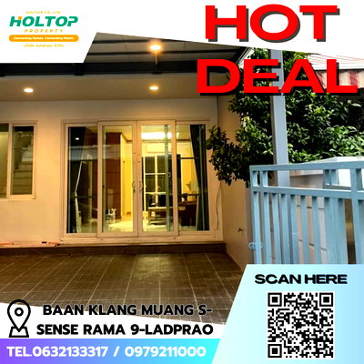 Townhouses for rent : #E1035💕0207669 Townhome for Rent – Baan Klang Muang S-Sense Rama 9 - Ladprao