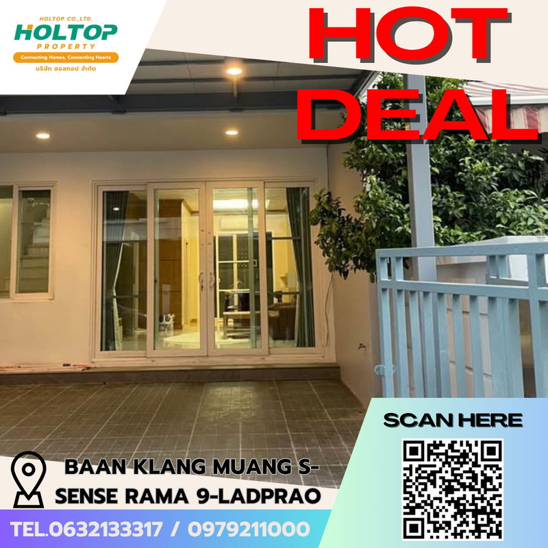 Townhouses for rent : #E1035💕0207669 Townhome for Rent – Baan Klang Muang S-Sense Rama 9 - Ladprao