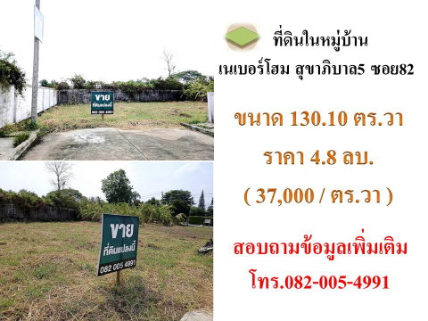 ขายที่ดินในหมู่บ้านเนเบอร์โฮม สุขาภิบาล5 ซอย 82
