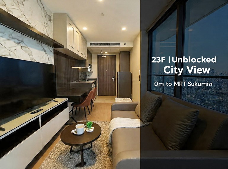 **ASHTON ASOKE | 1 Bedroom 35sqm High Floor City View**ห้องชั้น 23 ฝั่งตะวันตก วิวเมืองแบบพาโนรามา