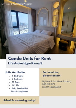 📌For Rent. LIFE ASOKE HYPE 2 Bedrooms. Ready to move 32,000/month 🌈