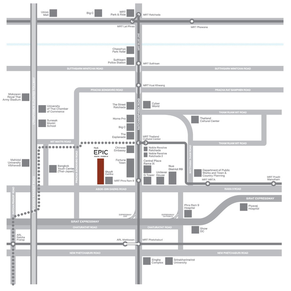 รูป Nue Epic asok-rama 9 ห้องมุม Pet Friendly ใกล้ mrt พระราม 9 เจ้าของขายเอง - รูปที่ 20/21