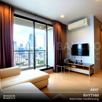คอนโดให้เช่า : เช่าคอนโด 🚀 RHYTHM Ratchada-Huaikhwang 2นอน 65ตรม 32k 🌃 ยูนิตสวย พร้อมอยู่ ใกล้ MRT ห้วยขวาง  
