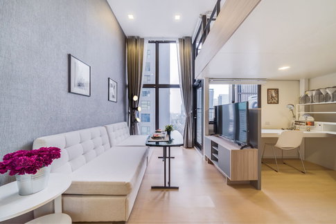 🛋️🏬 For Rent Chewathai Residence Asoke  Duplex, 35 sq.m., Beautiful room, fully furnished.