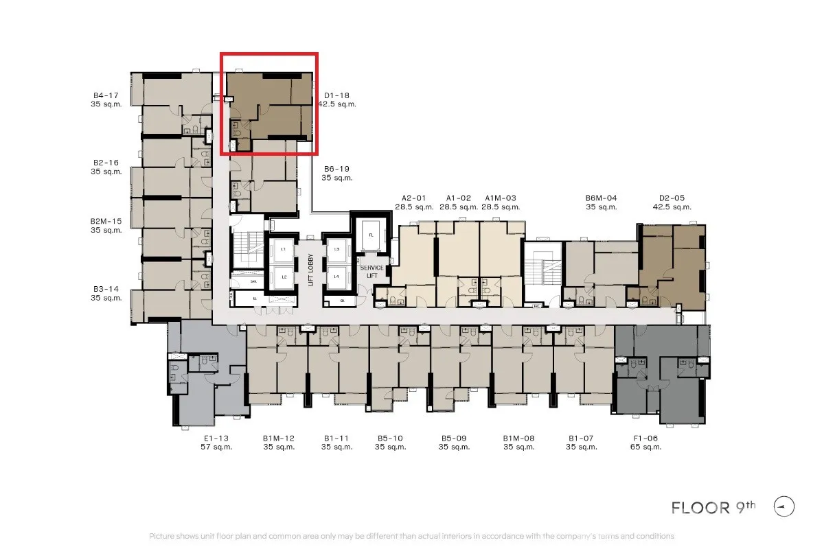 picture 1 Bedroom plus for sale at Life Phahon-Ladprao 6547273 - 4/5