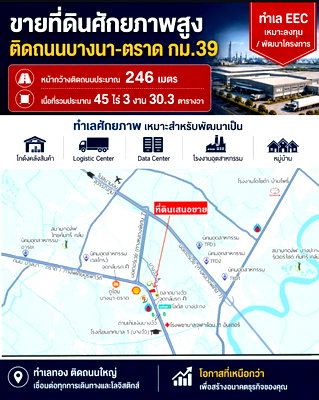Land for sale TFD Industrial Estate 2 : Prime Land for Sale in the EEC Zone, Fronting Bang Na–Trat Road Km. 39