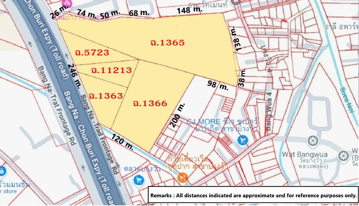 picture Prime Land for Sale in the EEC Zone, Fronting Bang Na–Trat Road Km. 39 - 3/8