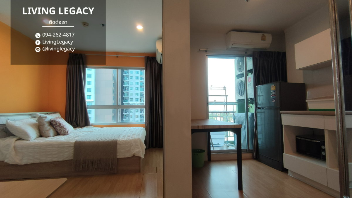 รูป LS000O92 เช่าด่วน คอนโด Lumpini Place Srinakarin - Huamark Station 1 นอน 26 ตร.ม. ชั้น 25 พร้อมเฟอร์นิเจอร์ 12,000 บาท/เดือน line id : @livinglegacy - รูปที่ 6/12