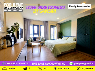 คอนโดให้เช่า : 🌿 ให้เช่า The Base Sukhumvit 50 | ห้องสตูดิโอแต่งครบ ใกล้ BTS อ่อนนุช ✨ ห้องขนาดกะทัดรัด จัดสรรพื้นที่ลงตัว 