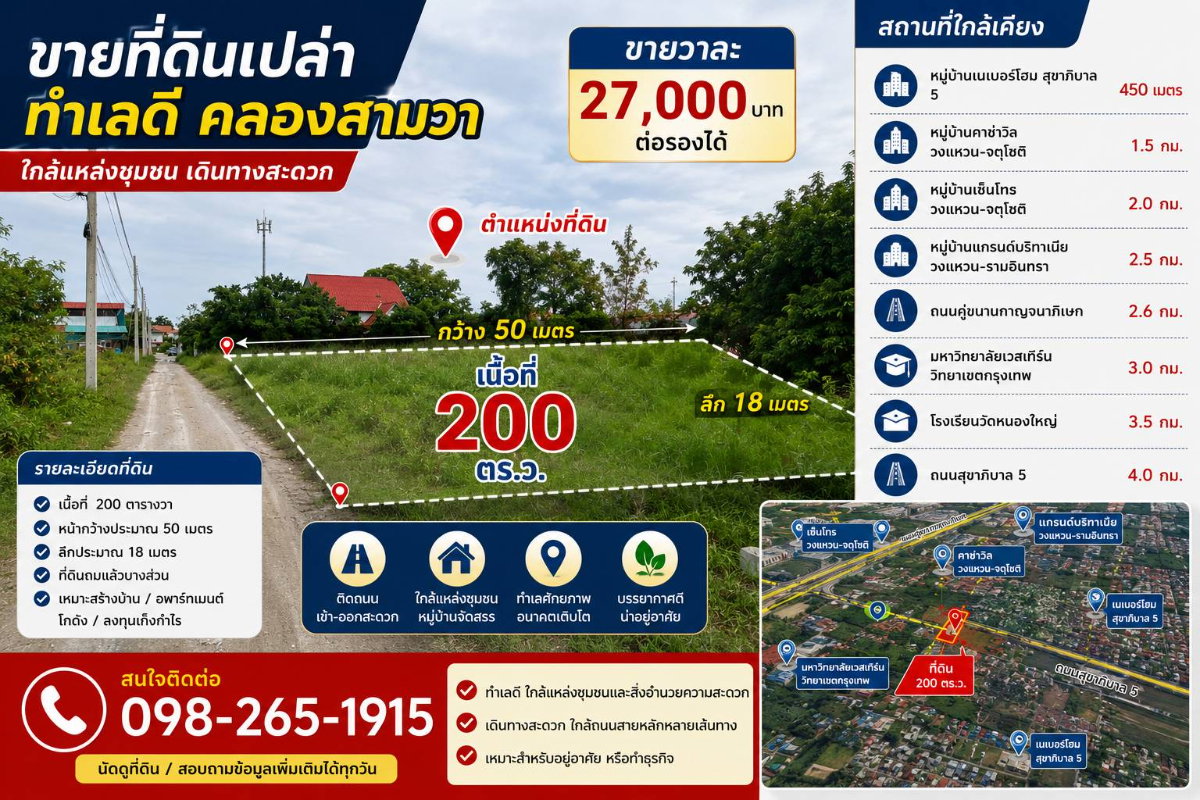 รูป ขายด่วนที่ดินราคาต่ำกว่าตลาด ซื้อวันนี้ ได้ราคาต่ำกว่าตลาดทันที ! - รูปที่ 1/3