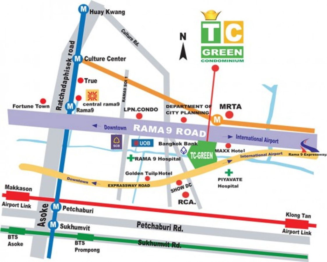 รูป ให้เช่า คอนโด ที.ซี. กรีน พระราม 9 MRT พระราม 9 MRT rama 9 1.15 กม. ราคา 19,000 บาทต่อเดือน - รูปที่ 12/15