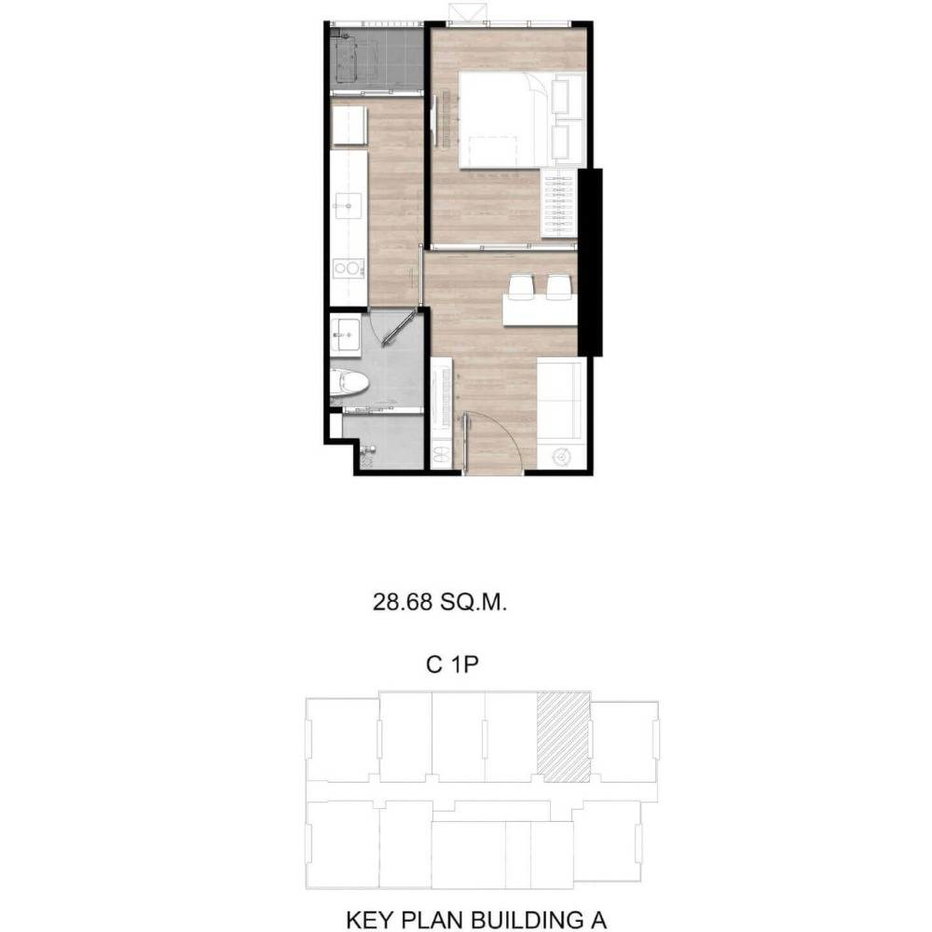 รูป คอนโด 1 ห้องนอน ขาย Modiz Sukhumvit 50 ชั้น 14 ใกล้ BTS อ่อนนุช (ID 1420823) - รูปที่ 2/20