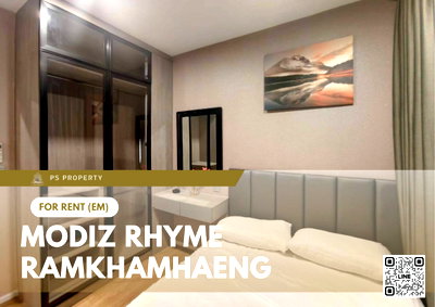 Condos for rent : For Rent ✨ Modiz Rhyme Ramkhamhaeng ✨ Fully furnished and equipped with appliances; near MRT Ramkhamhaeng.