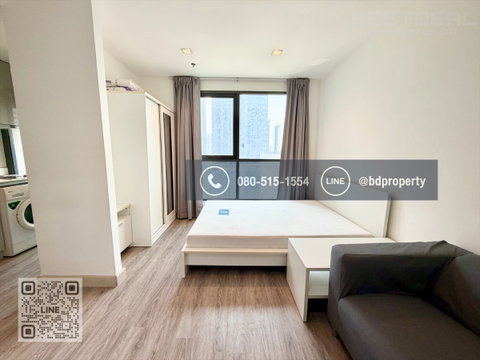Bestdeal ให้เช่า Studio 22ตรม.ราคา 13,000/เดือนเท่านั้น เฟอร์นิเจอร์และเครื่องใช้ไฟฟ้าครบ “IDEO MOBI RAMA 9” ใกล้MRT และ เซ็นทรัลพระราม 9 เพียง 80 ม.