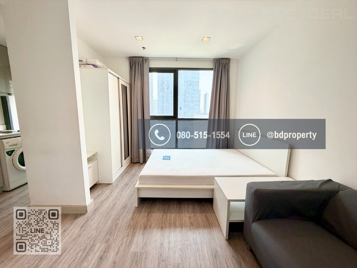 รูป Bestdeal ให้เช่า Studio 22ตรม.ราคา 13,000/เดือนเท่านั้น เฟอร์นิเจอร์และเครื่องใช้ไฟฟ้าครบ “IDEO MOBI RAMA 9” ใกล้MRT และ เซ็นทรัลพระราม 9 เพียง 80 ม. - รูปที่ 1/10