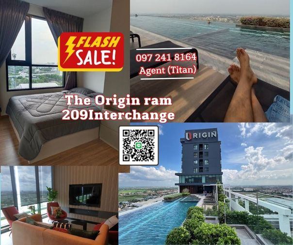 The Origin ram209 (One bed Plus ) ห้องสวยเฟอร์นิเจอร์เครื่องใชไฟฟ้าดี วิวสวย  ราคาพิเศษ