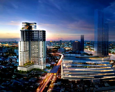 Condos for sale : Luxury Condo RHYTHM Charoennakhon Iconic | 1 Bed Plus (Type B3) 43.5 Sq.m. 15th Fl. Fully Furnished - Opposite ICONSIAM, Near BTS Krung Thonburi