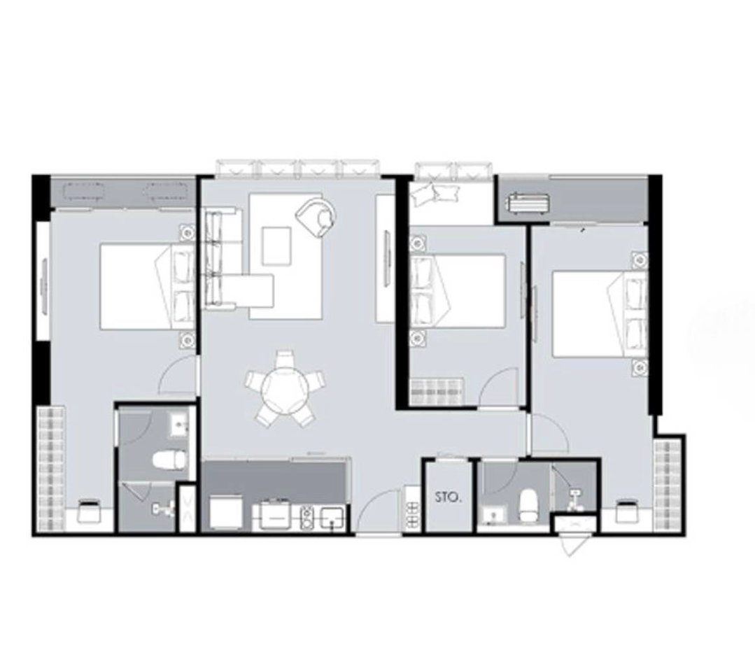 รูป คอนโด 3 ห้องนอน ขาย Supalai Elite Sukhumvit 39 ใกล้ MRT เพชรบุรี (ID 2297950) - รูปที่ 1/3