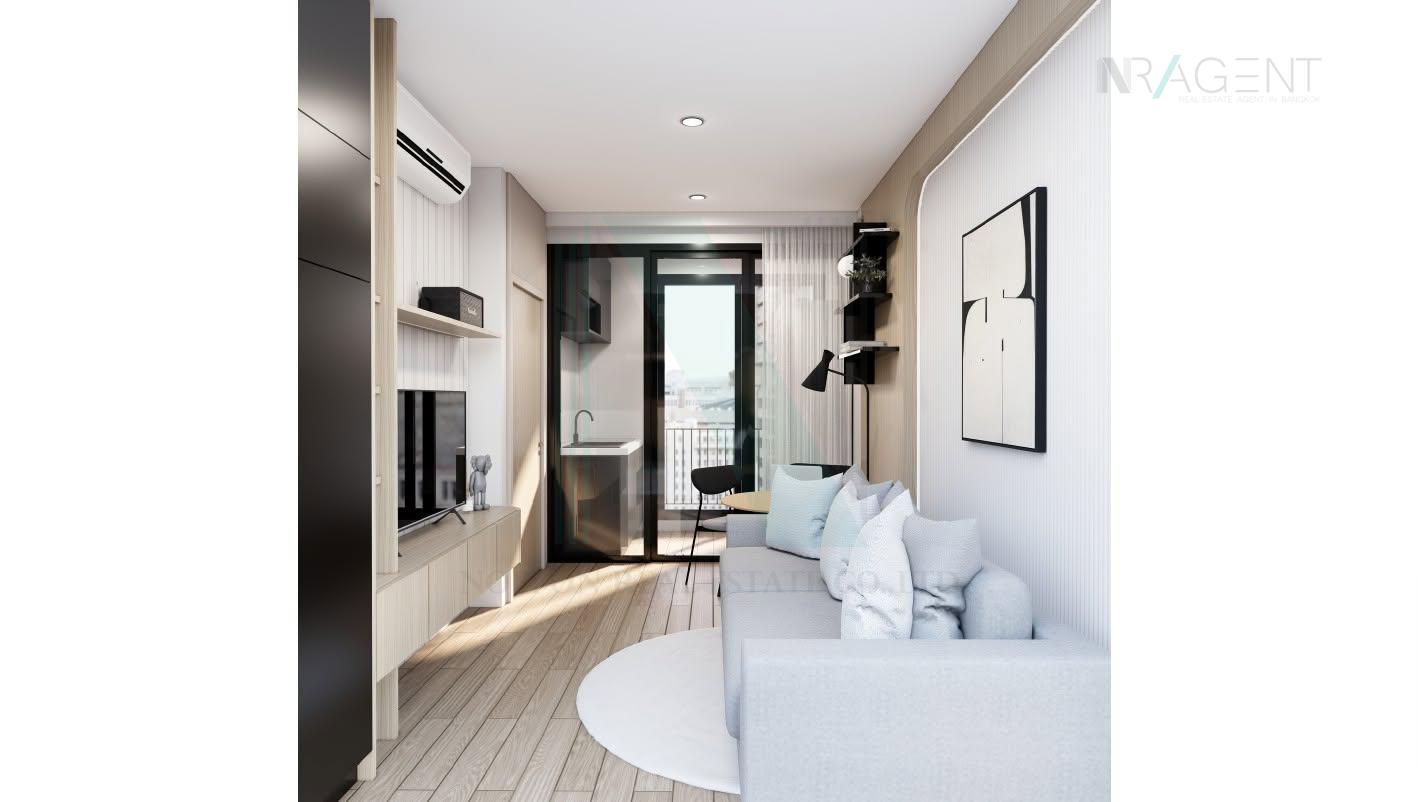 รูป 🚩 ให้เช่าคอนโด นิว ดิสทริค อาร์ 9 อาคาร 1 ชั้น 34 1 ห้องนอน ขนาด 31 ตรม ใกล้ MRT พระราม 9 - รูปที่ 7/8