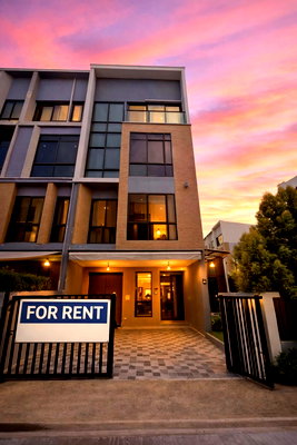Townhouses for rent วิทยาลัยดุสิตธานี : 🏡 Pet-Friendly 4BR House with Office Floor | 250 sqm | ฿85,000