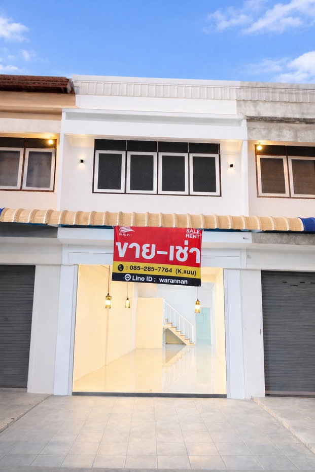 รูป ให้เช่าตึกแถว 2 ชั้น รีโนเวทใหม่ ติดถนนสุขุมวิท สี่แยกเขาไร่ยา ทำเลค้าขาย - รูปที่ 1/14