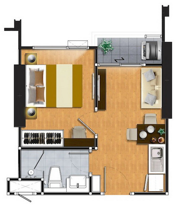 รูป [ For Rent! ] คอนโด​ Q House​79​  ขนาด​ 31​ ตร.ม.​ ใกล้ BTS อ่อนนุช / Lotus อ่อนนุช [เบิ๊ด 0936499392] - รูปที่ 8/12