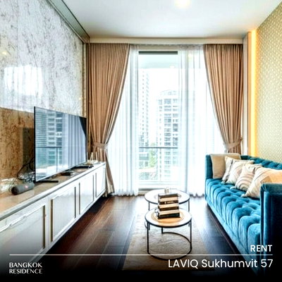 Condos for rent : Rental Condo 💎 Laviq Sukhumvit 57, 1BR 46 sq.m. 48K 🌠 Beautiful unit, fully furnished, high floor, near BTS Thonglo 